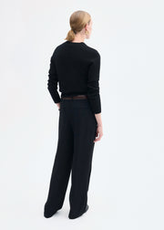 Crew Sweater in Cashmere - Black - CO Collections